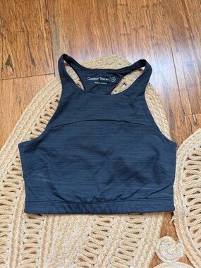 Outdoor Voices Black High-Neck Crop Sports Bra